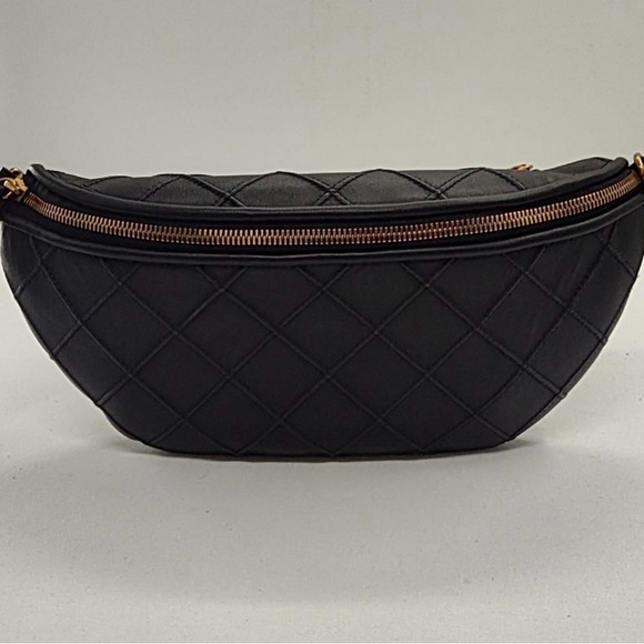 Quince Italian Leather Diamond Quilted Sling Bag in Black - Picture 7 of 9